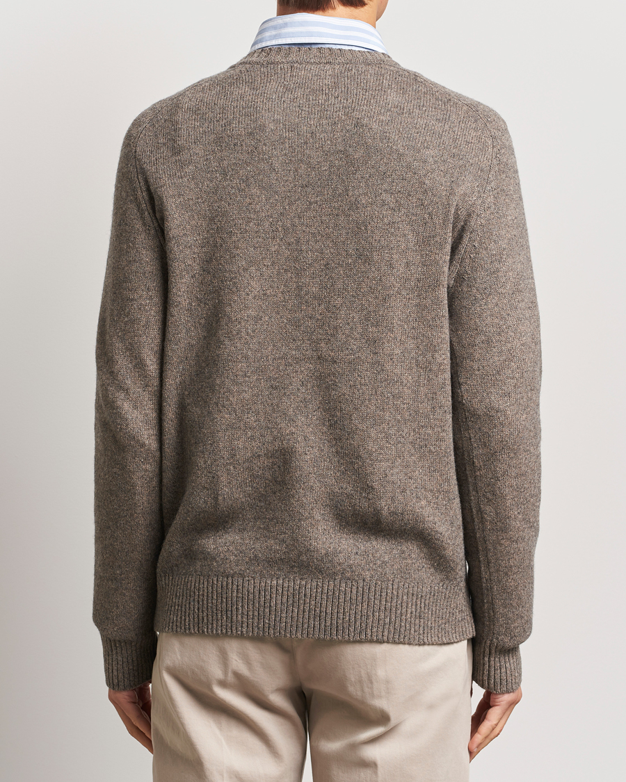 Heren | Truien | GANT | Wool Blend C-Neck Dark Hazelnut Melange