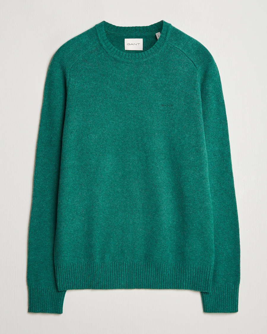 Heren | Truien | GANT | Wool Blend C-Neck Deep Forest Green