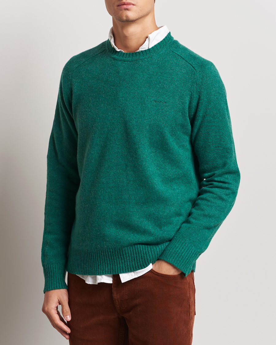 Heren | Truien | GANT | Wool Blend C-Neck Deep Forest Green