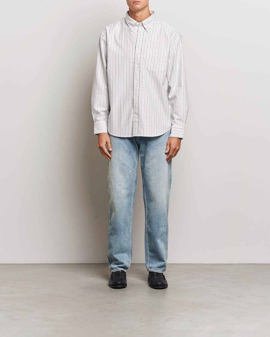 Heren | Overhemden | GANT | Rel Herigate Oxford Stripe Shirt Eggshell