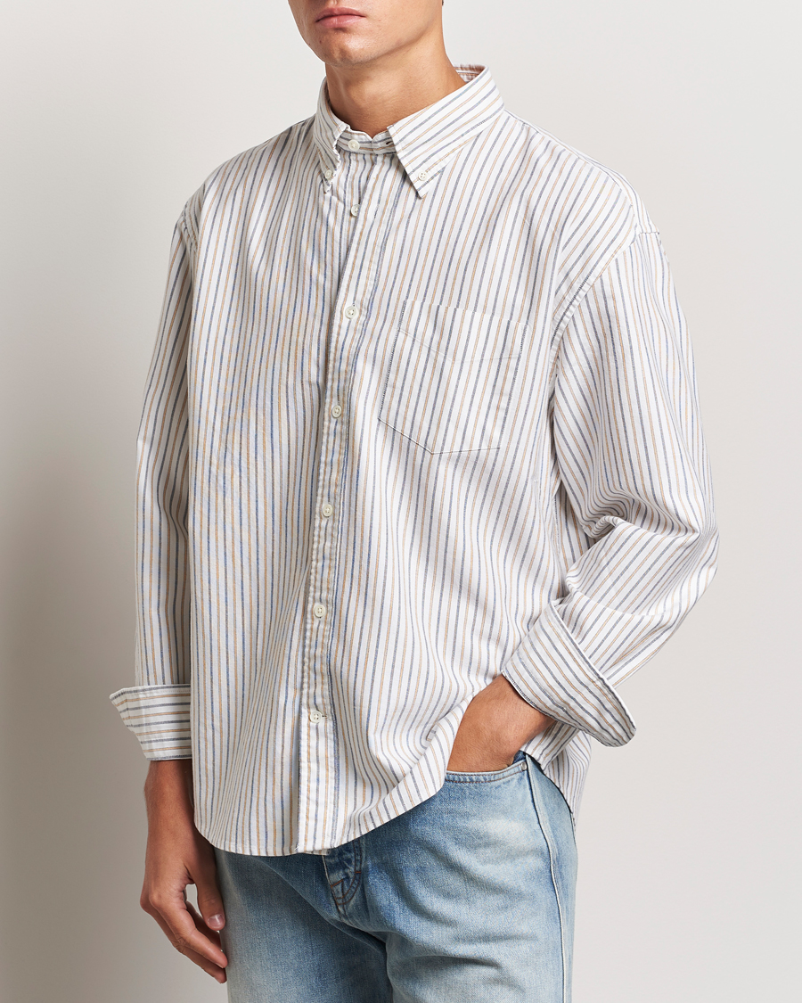 Heren | Overhemden | GANT | Rel Herigate Oxford Stripe Shirt Eggshell