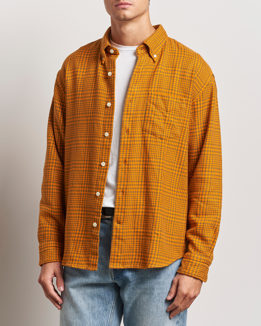 Heren | Overhemden | GANT | Rel Houndstooth Shirt Sweet Orange