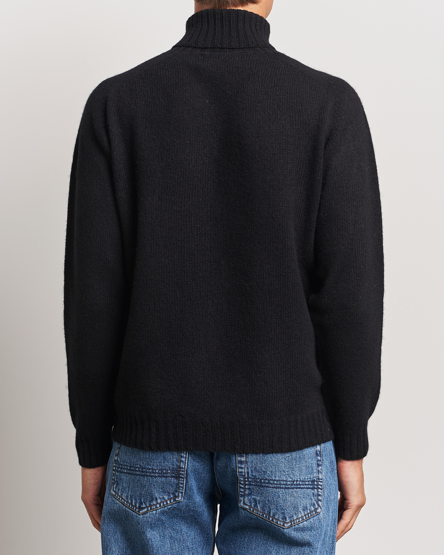 Heren | Truien | Harley Of Scotland | Supersoft Lambswool Rollneck Black
