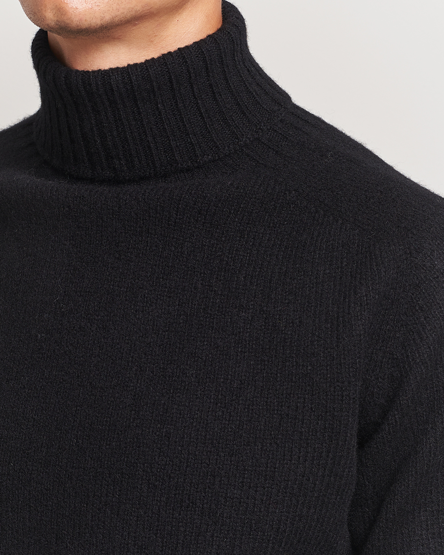 Heren | Truien | Harley Of Scotland | Supersoft Lambswool Rollneck Black