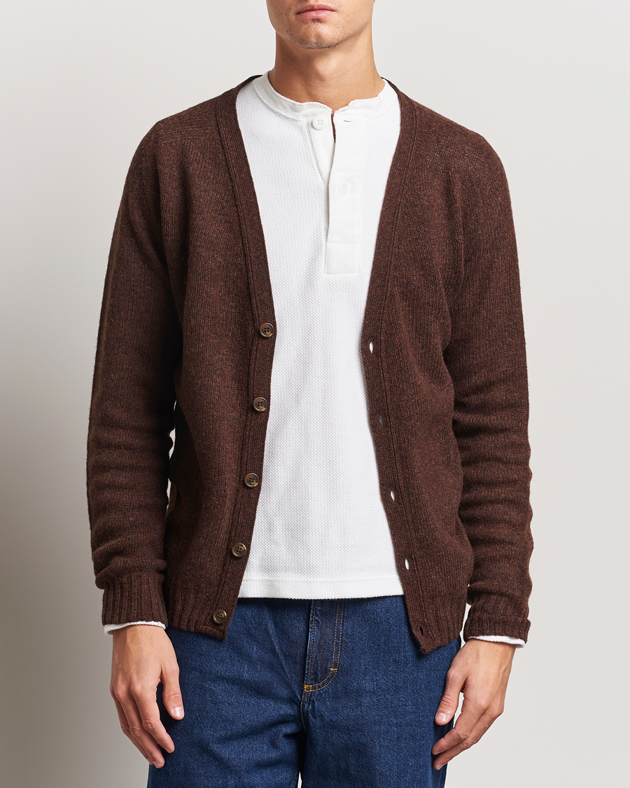 Heren | Truien | Harley Of Scotland | Supersoft Lambswool Cardigan Coffee