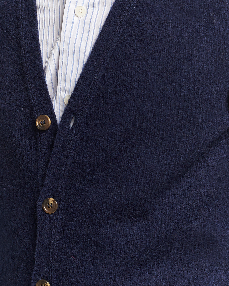 Heren | Truien | Harley Of Scotland | Supersoft Lambswool Cardigan Navy