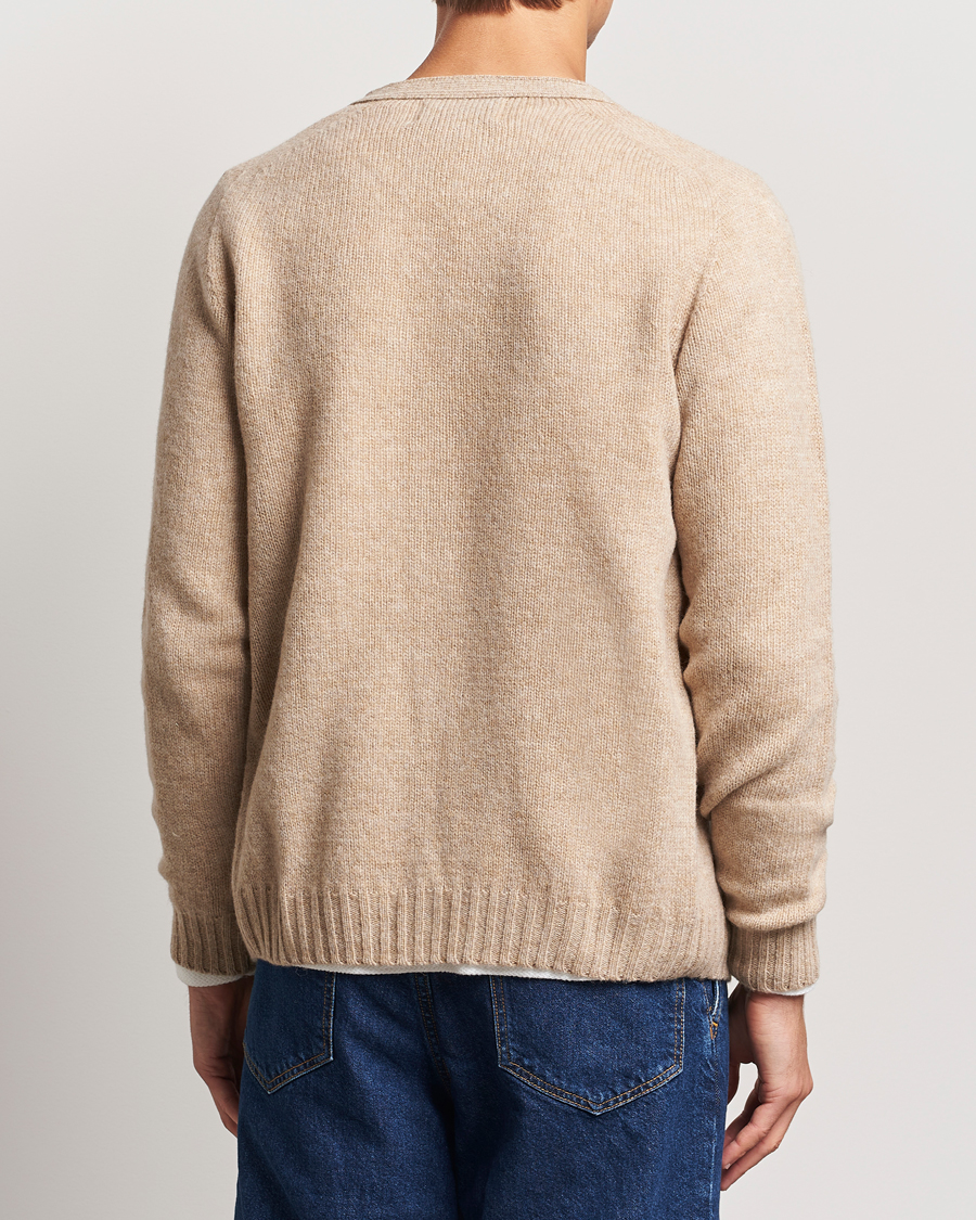 Heren | Truien | Harley Of Scotland | Supersoft Lambswool Cardigan Oatmilk