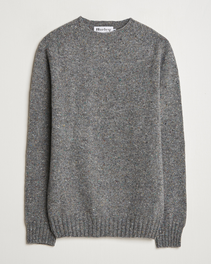 Heren | Truien | Harley Of Scotland | Donegal Wool Crewneck Grey
