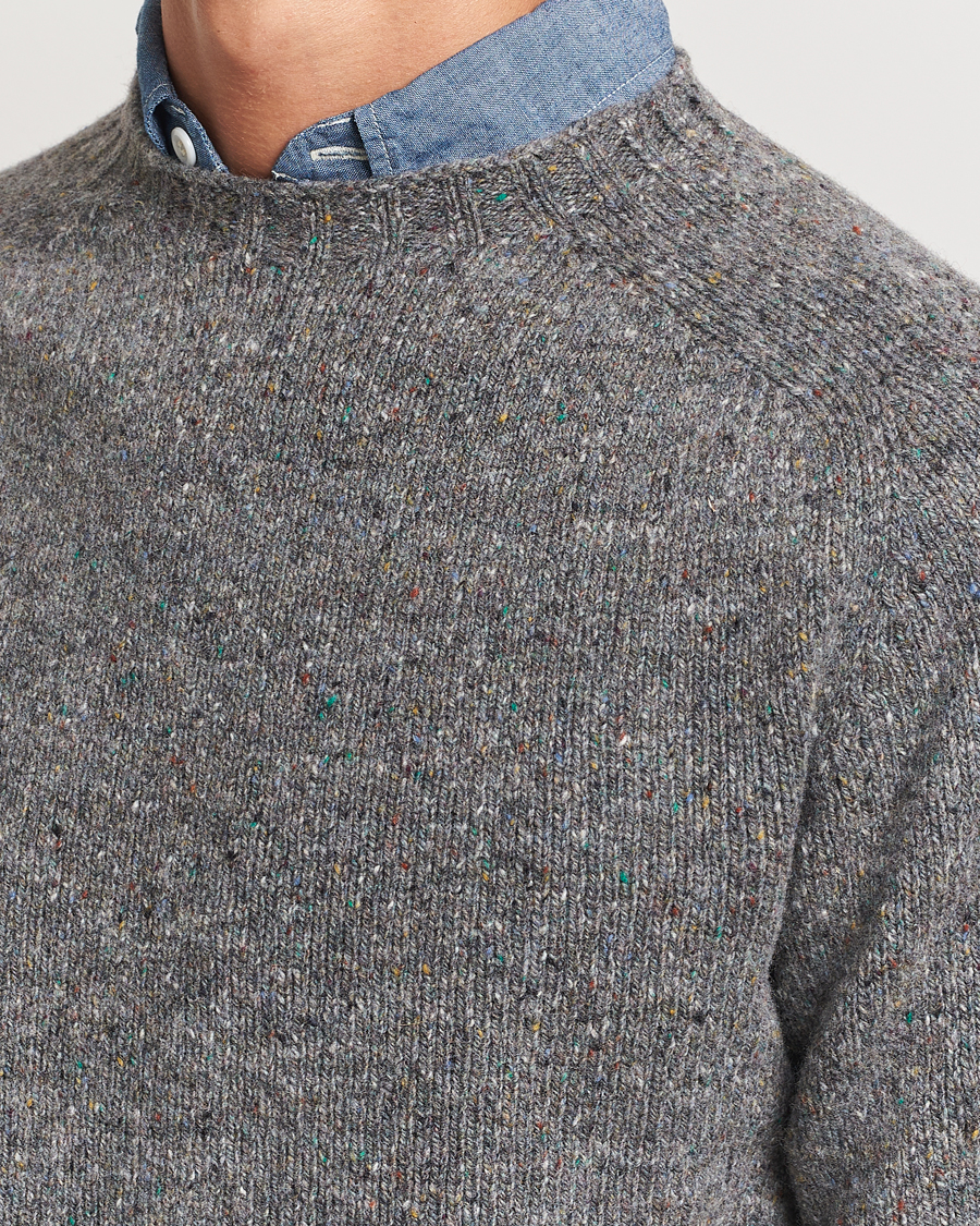 Heren | Truien | Harley Of Scotland | Donegal Wool Crewneck Grey
