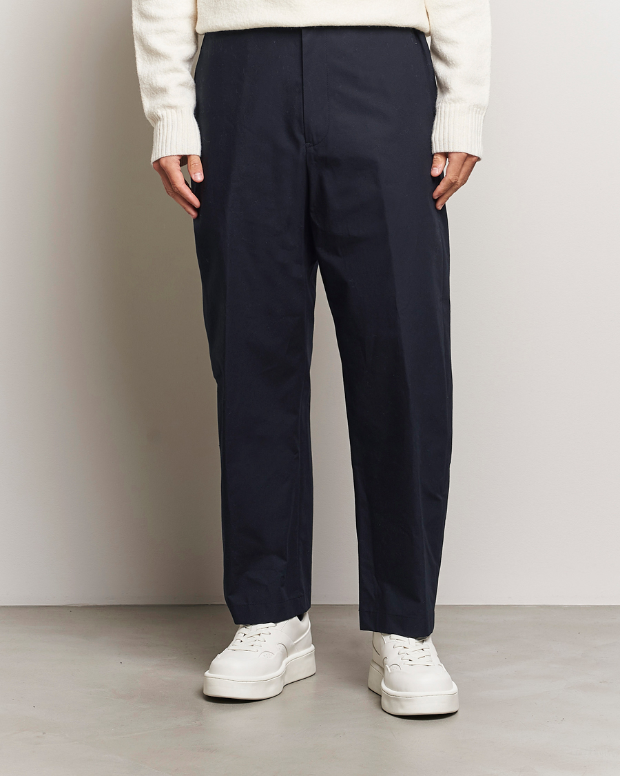 Heren | Broeken | Jil Sander | Water Repellent Cotton Drawstring Pants Navy