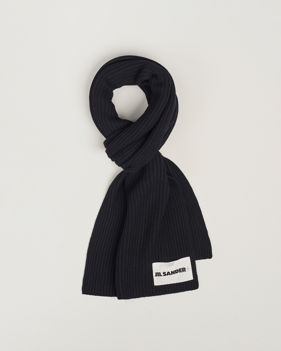 Heren | Jil Sander Merino Wool Rib Scarf Black | Jil Sander | Merino Wool Rib Scarf Black