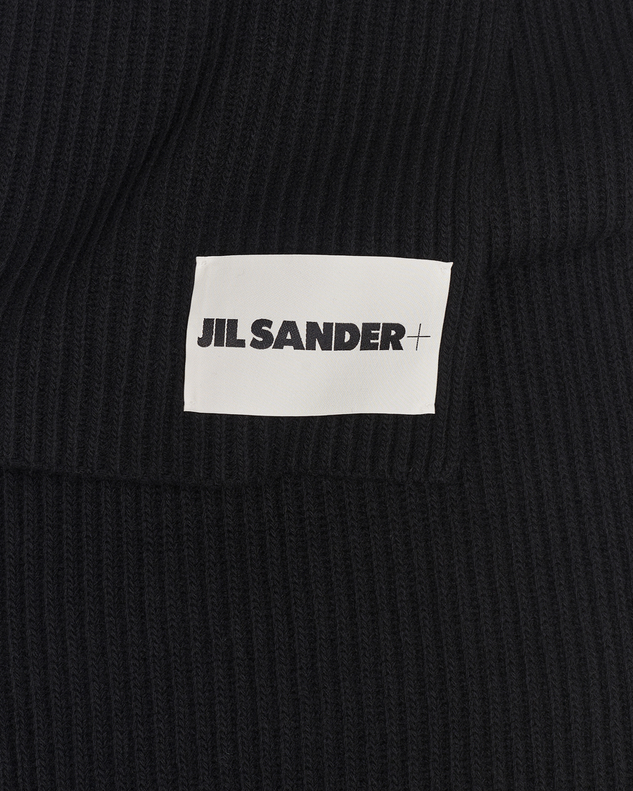 Heren | Jil Sander Merino Wool Rib Scarf Black | Jil Sander | Merino Wool Rib Scarf Black