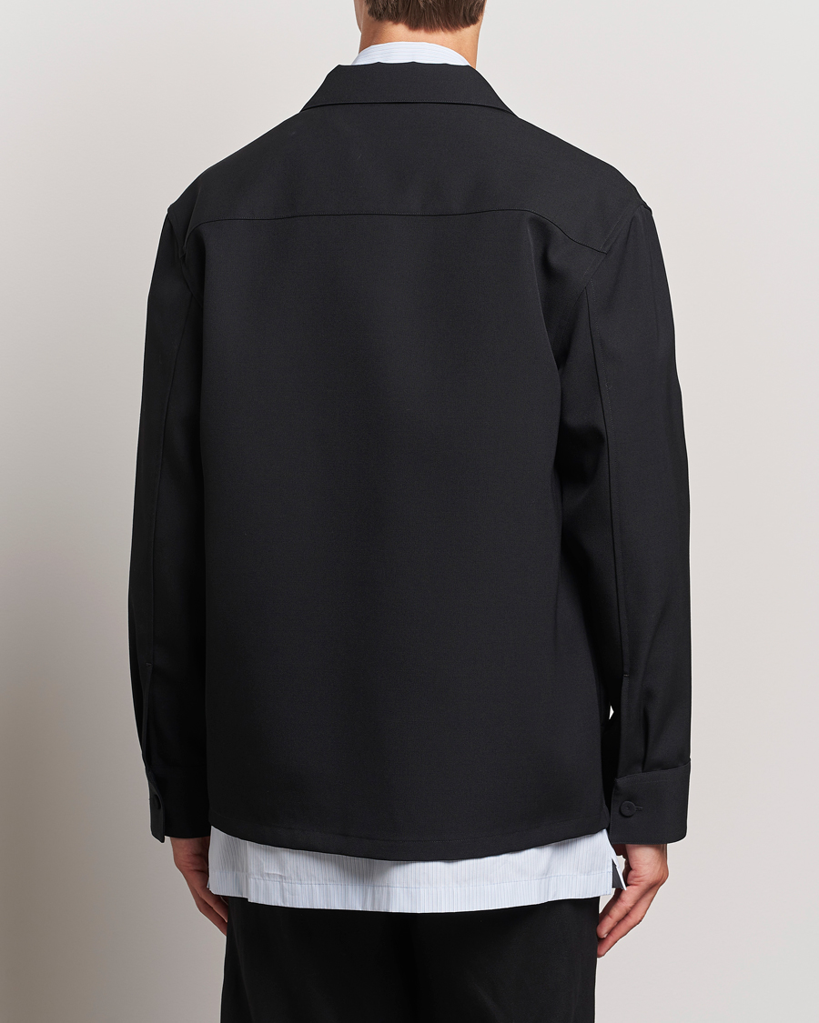 Heren | Overhemden | Jil Sander | Wool Gabardine Zip Shirt Black