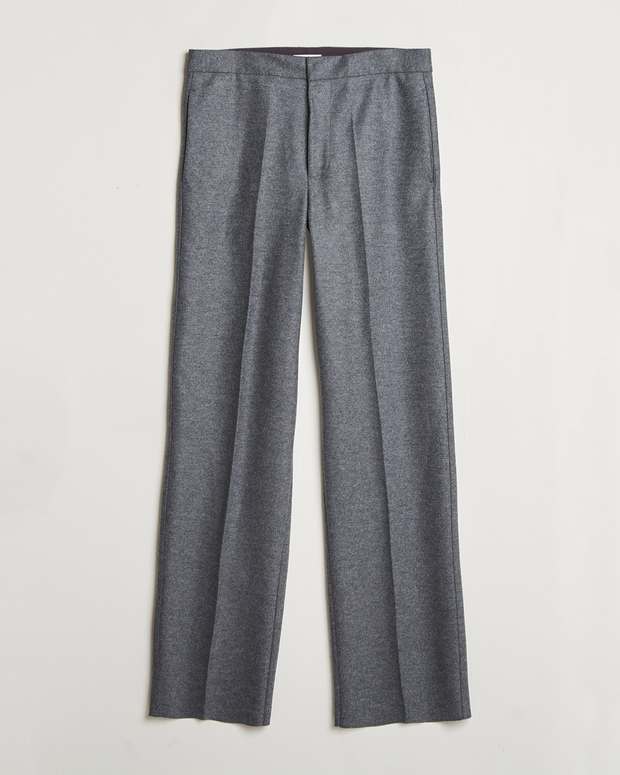 Heren | Broeken | Jil Sander | Wool Flannel Pants Grey Melange
