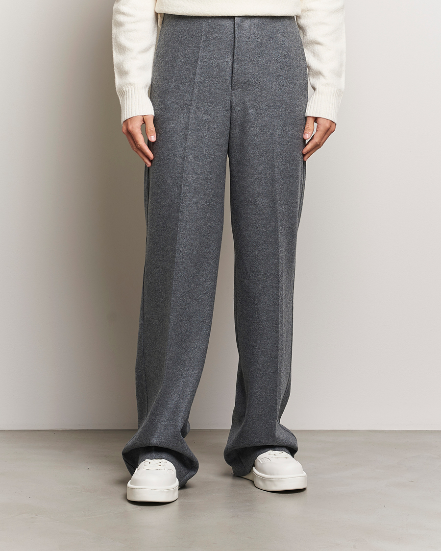 Heren | Broeken | Jil Sander | Wool Flannel Pants Grey Melange