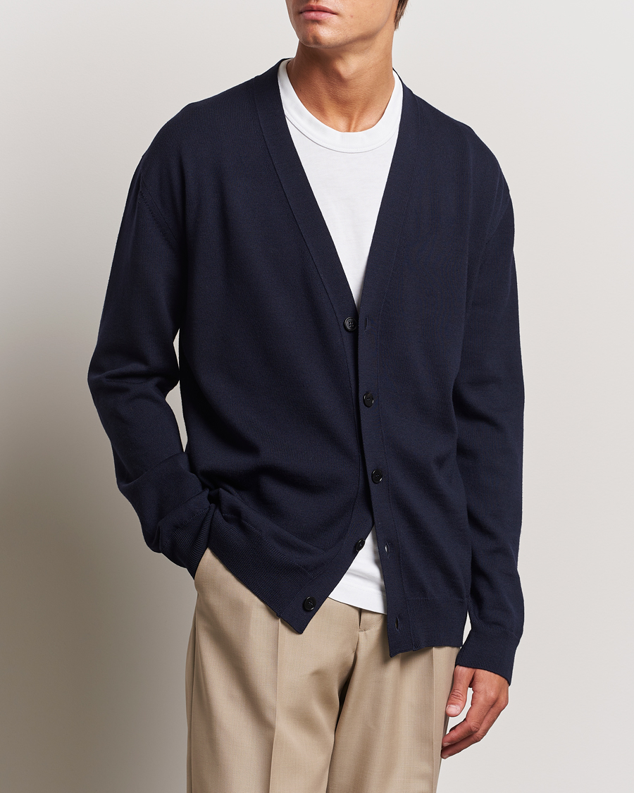 Heren | Truien | Jil Sander | Superfine Merino Cardigan Navy