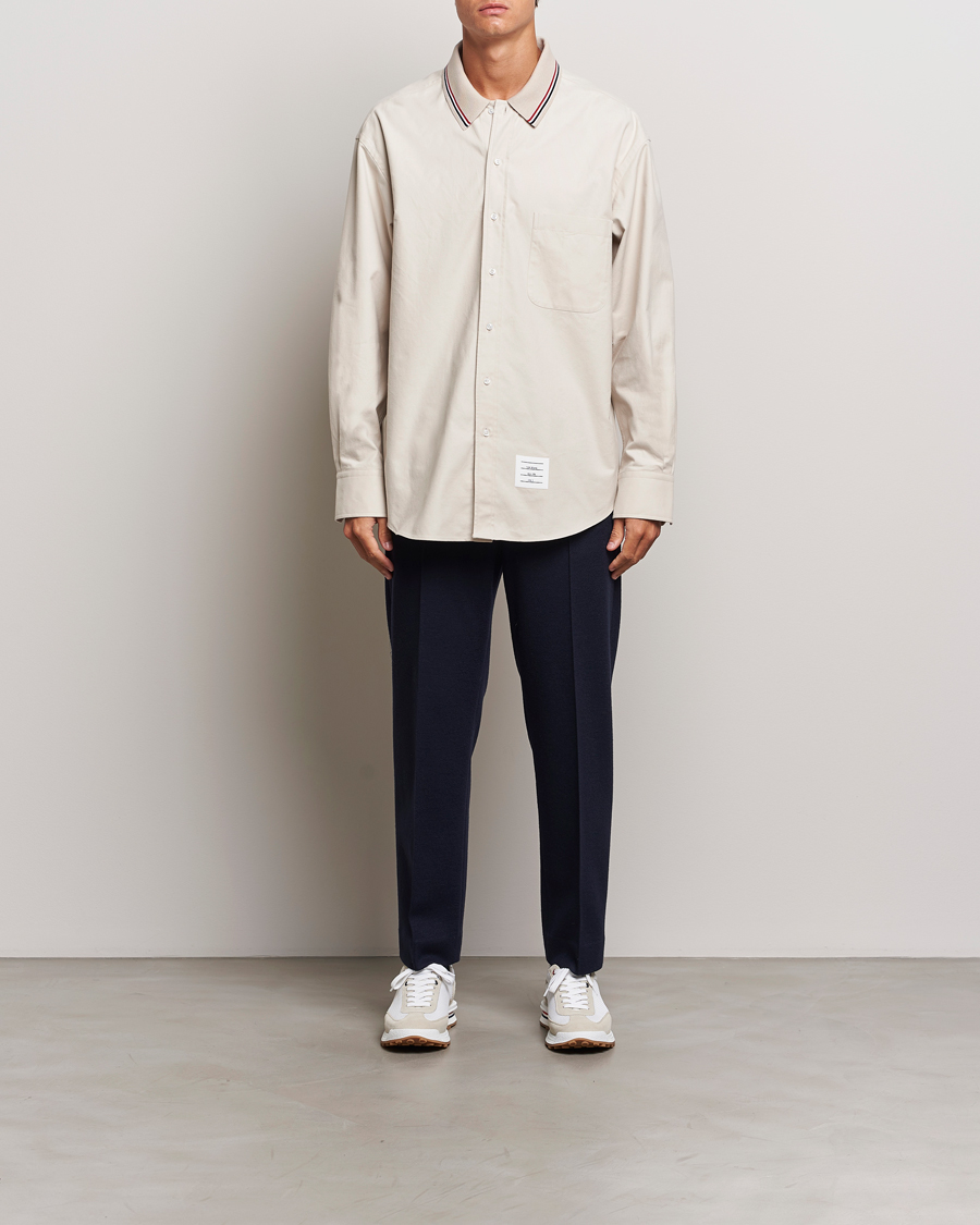 Heren | Overhemden | Thom Browne | Knit Collar Flannel Overshirt Off White