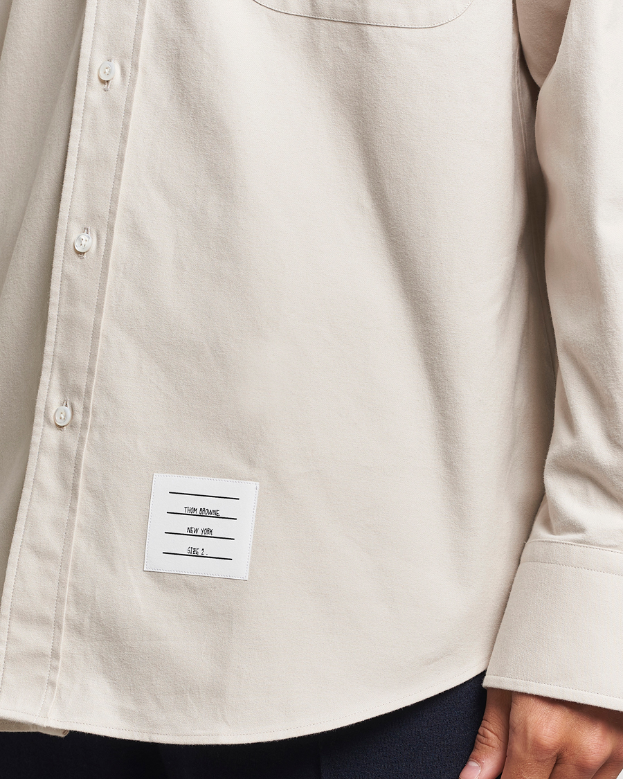 Heren | Overhemden | Thom Browne | Knit Collar Flannel Overshirt Off White