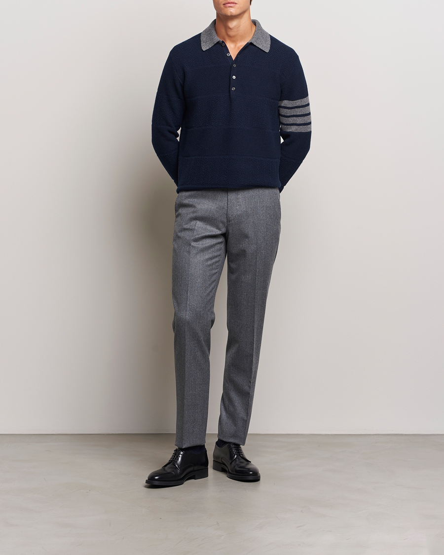 Heren | Truien | Thom Browne | Textured Wool Rugby Navy