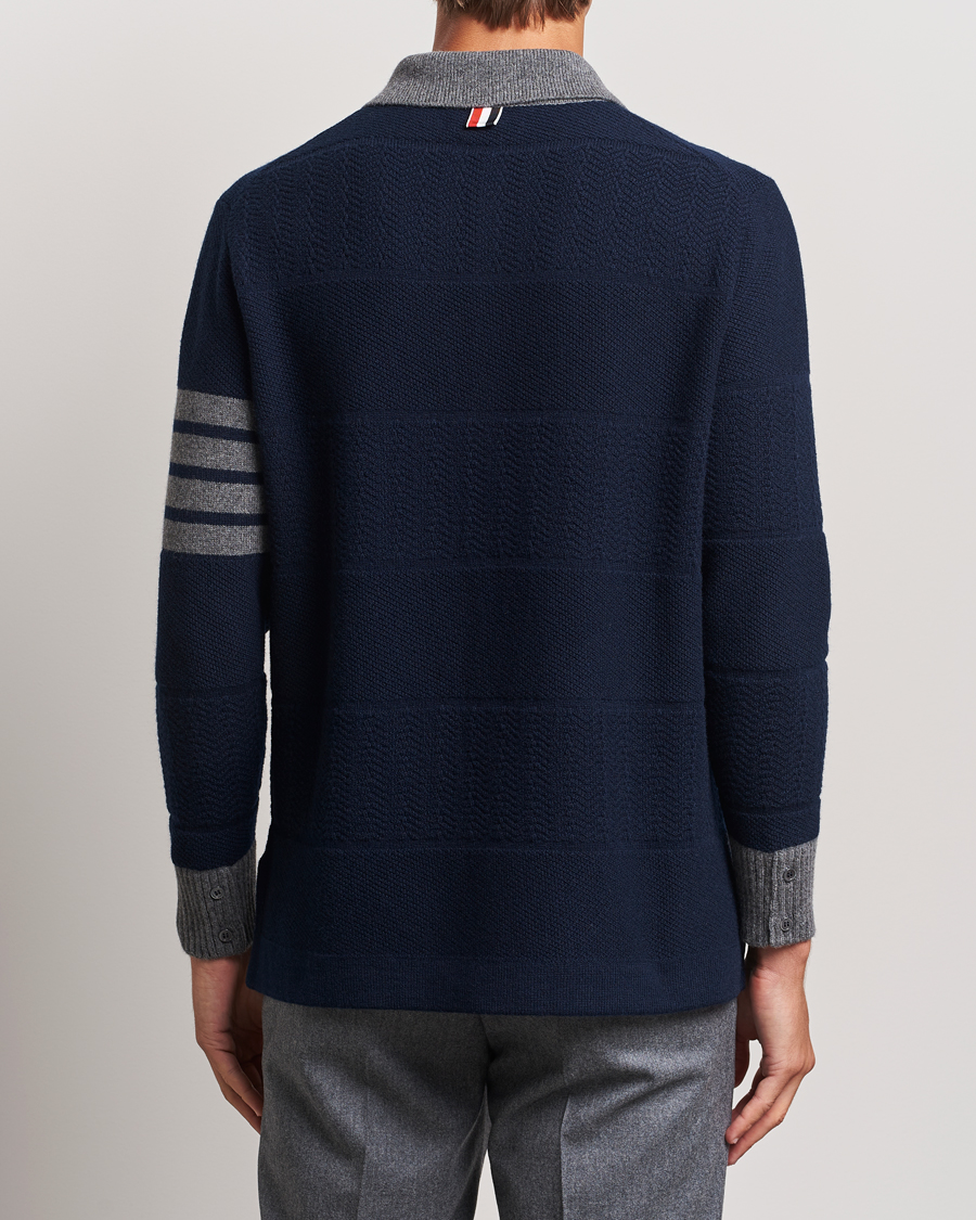 Heren | Truien | Thom Browne | Textured Wool Rugby Navy