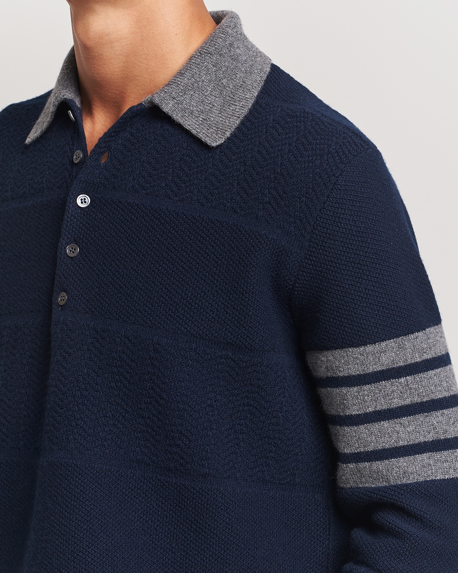 Heren | Truien | Thom Browne | Textured Wool Rugby Navy