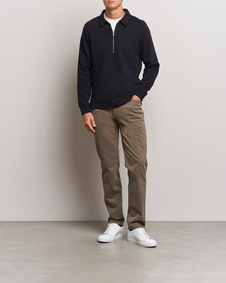 Heren | Broeken | Brax | Cadiz Cotton Satin 5-Pocket Pants Khaki