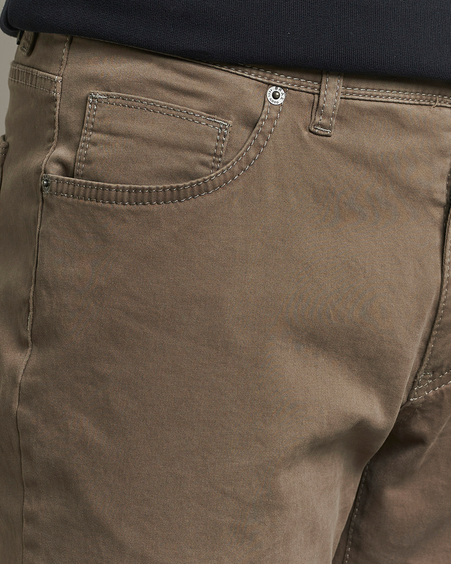 Heren | Broeken | Brax | Cadiz Cotton Satin 5-Pocket Pants Khaki