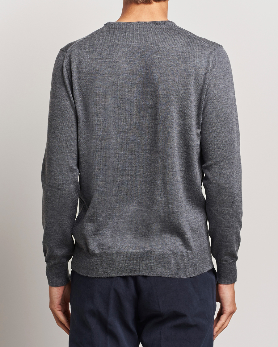 Heren | Truien | Morgano | Extra Fine Merino Wool Crewneck Mid Grey