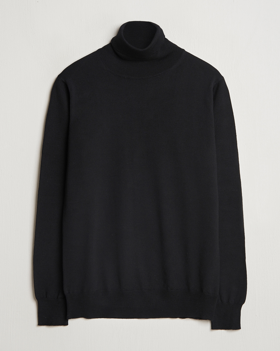 Heren | Truien | Morgano | Extra Fine Merino Wool Rollneck Black
