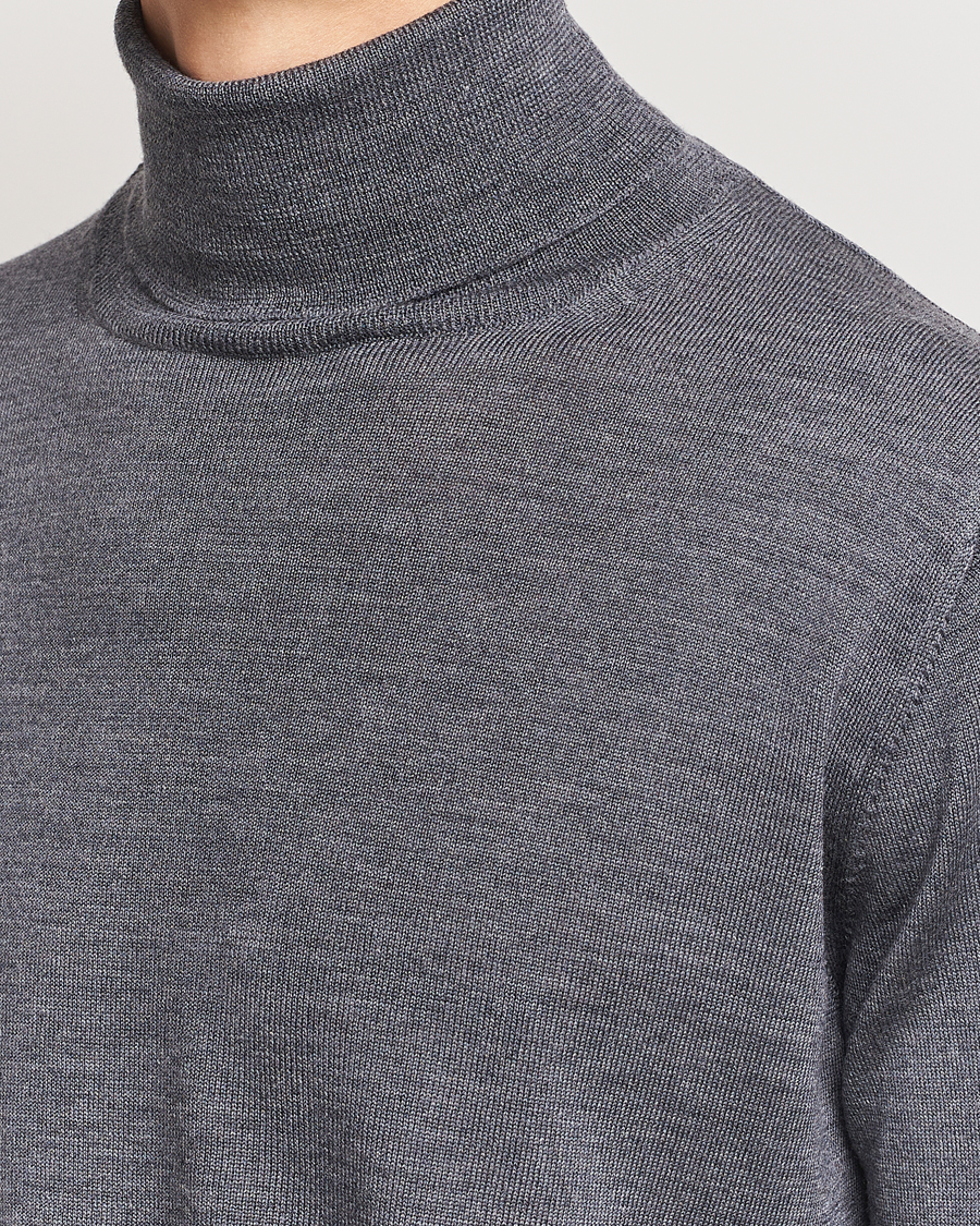 Heren | Truien | Morgano | Extra Fine Merino Wool Rollneck Mid Grey