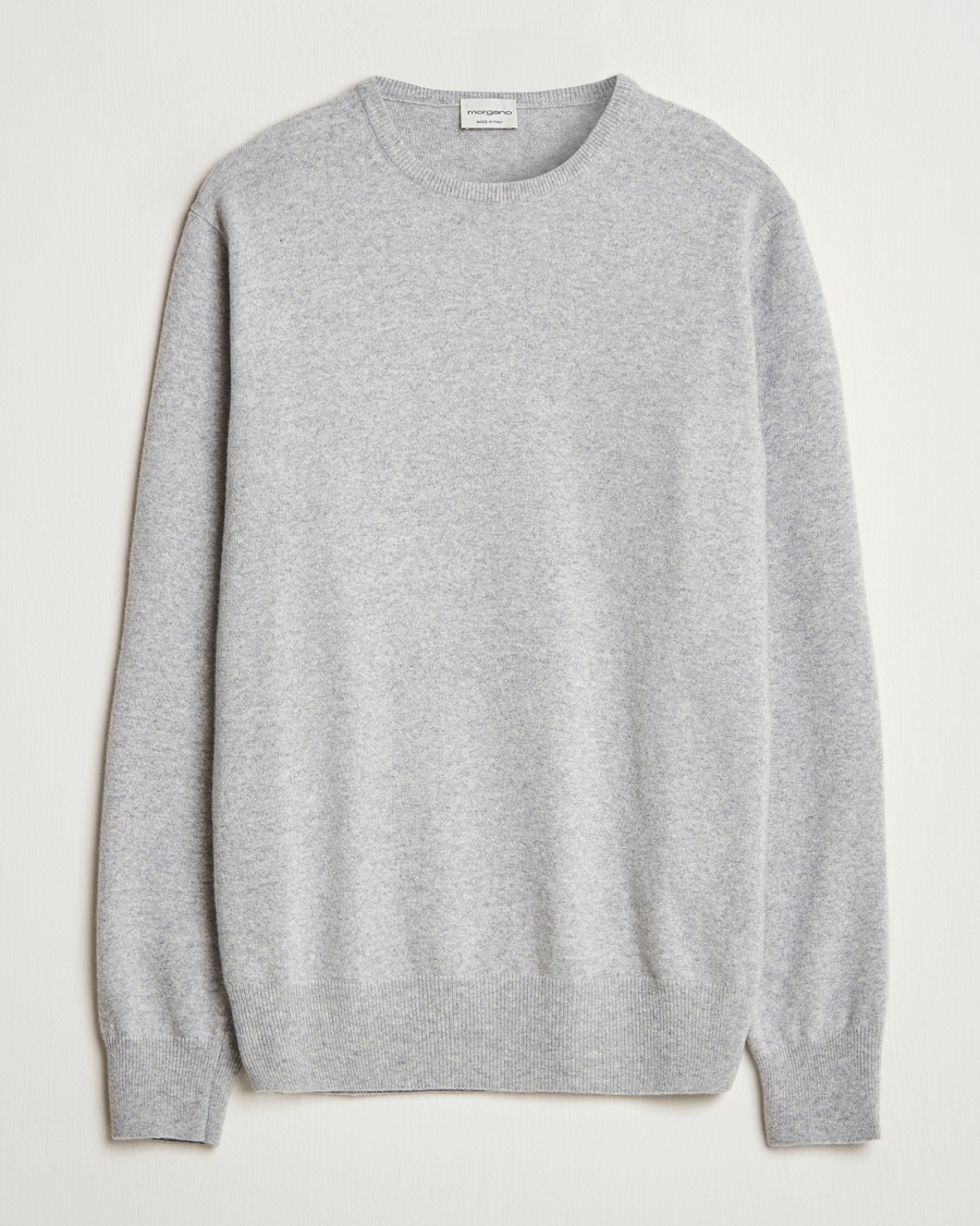 Heren | Truien | Morgano | Wool/Cashmere Crewneck Mid Grey