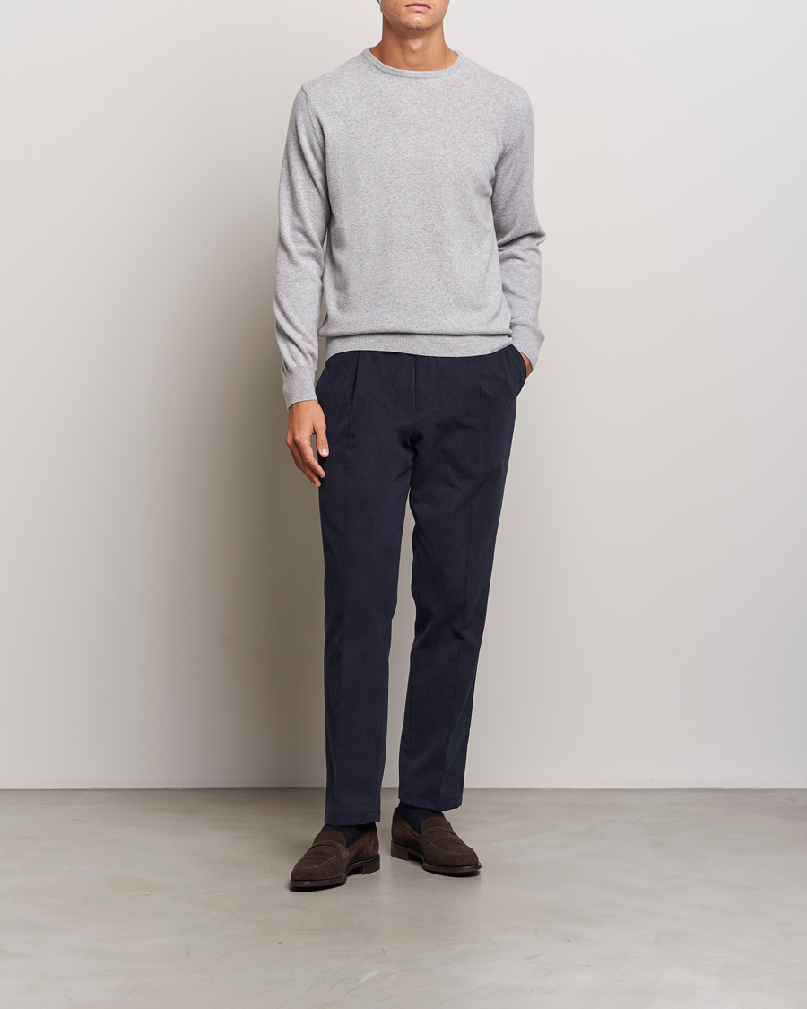 Heren | Truien | Morgano | Wool/Cashmere Crewneck Mid Grey
