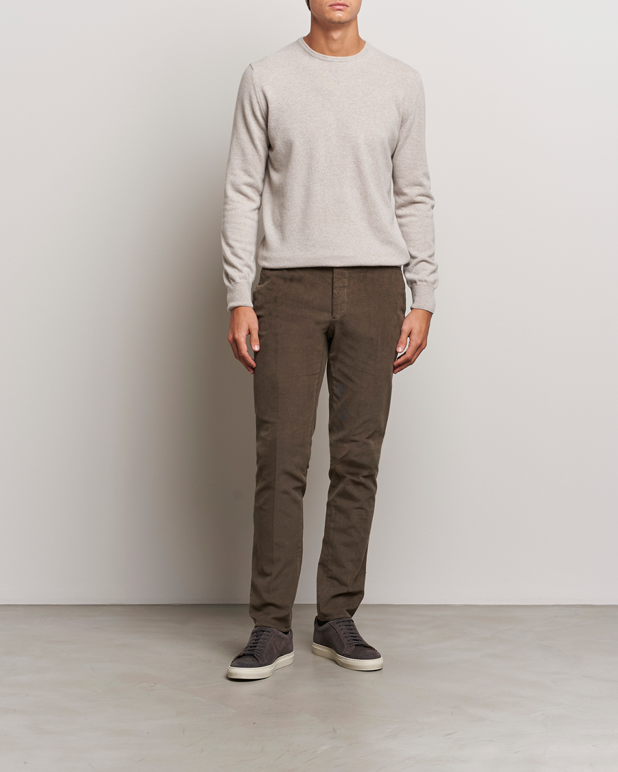 Heren | Truien | Morgano | Wool/Cashmere Crewneck Beige