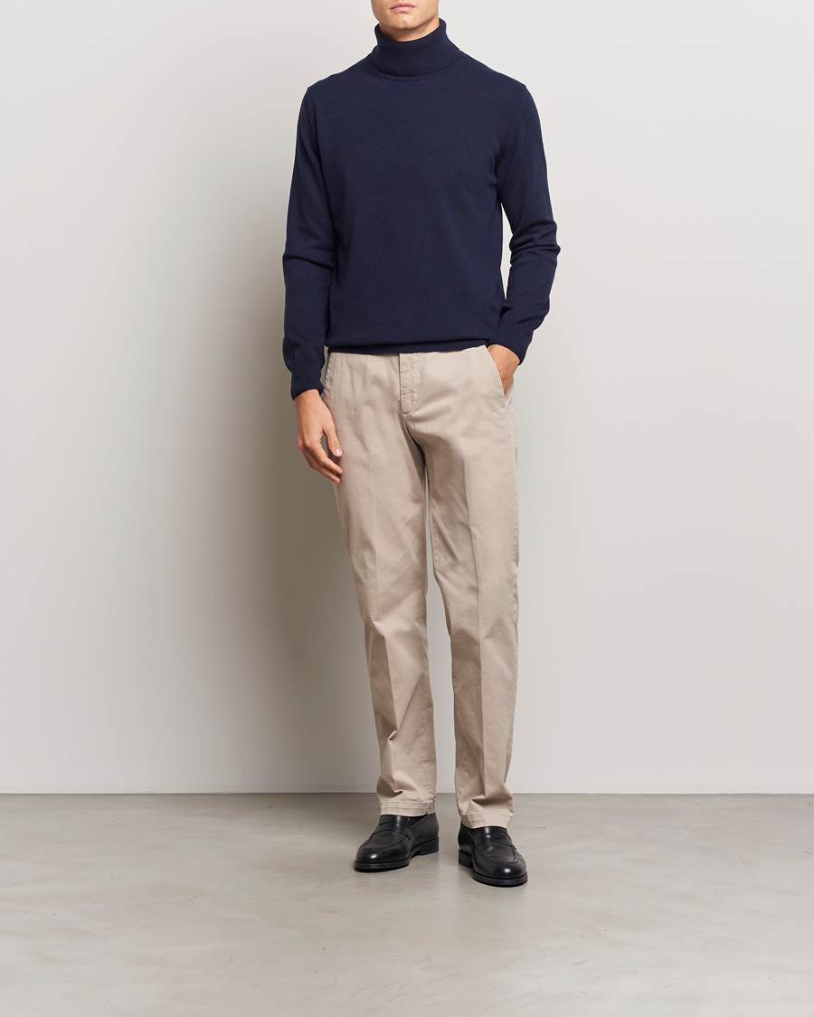 Heren | Truien | Morgano | Wool/Cashmere Rollneck Navy