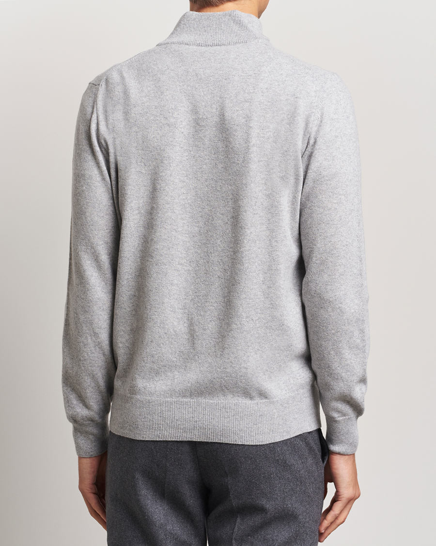 Heren | Truien | Morgano | Wool/Cashmere Half-Zip Mid Grey
