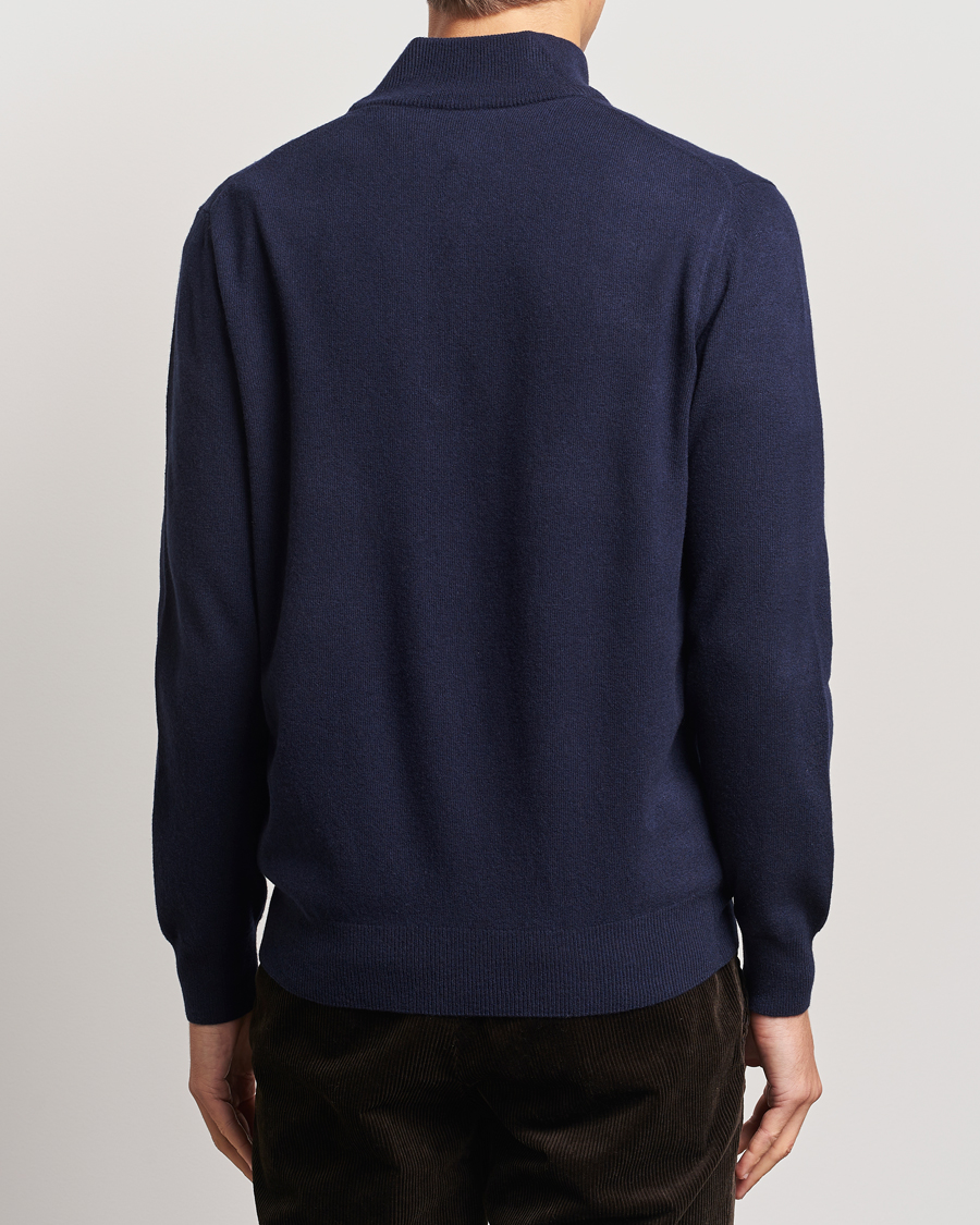 Heren | Truien | Morgano | Wool/Cashmere Half-Zip Navy