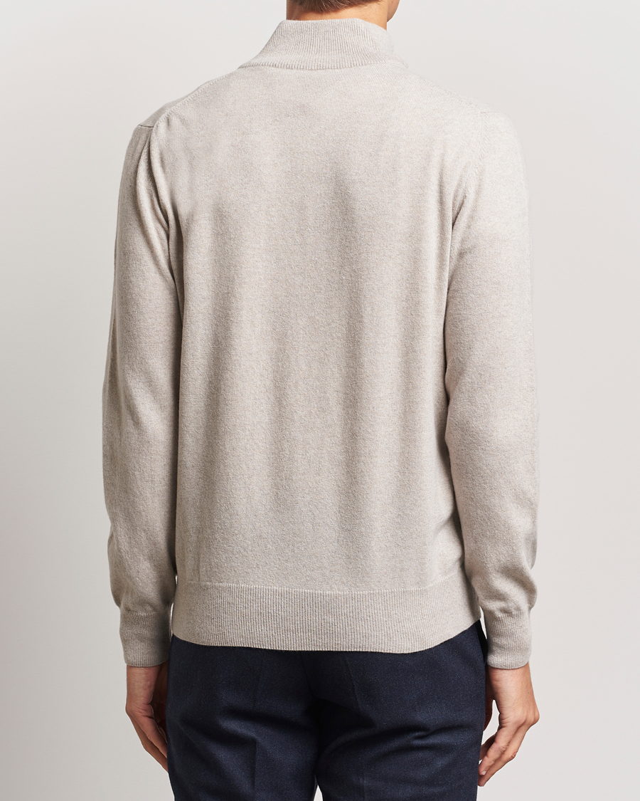 Heren | Truien | Morgano | Wool/Cashmere Half-Zip Beige