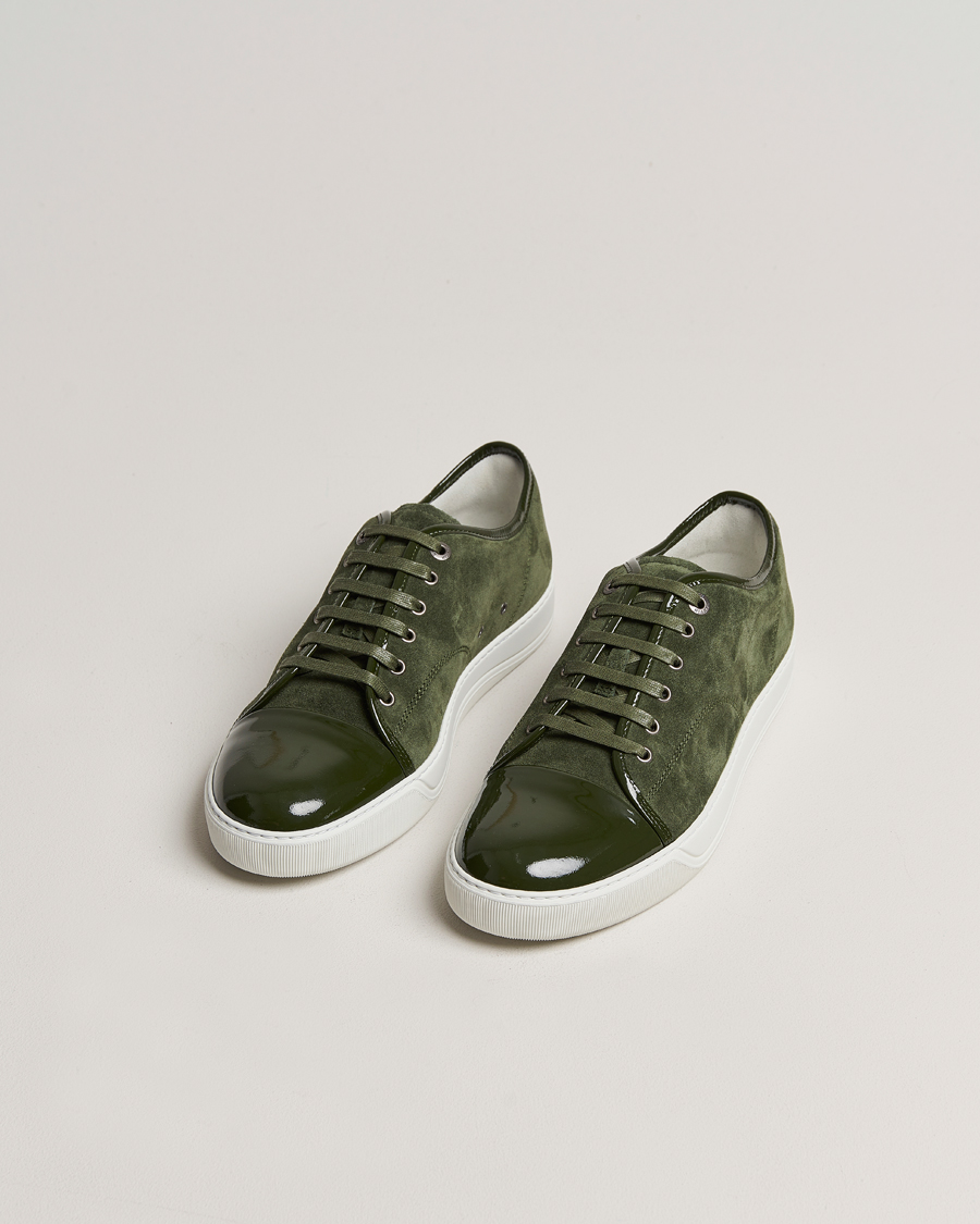 Men | Sneakers | Lanvin | Patent Cap Toe Sneaker Olive