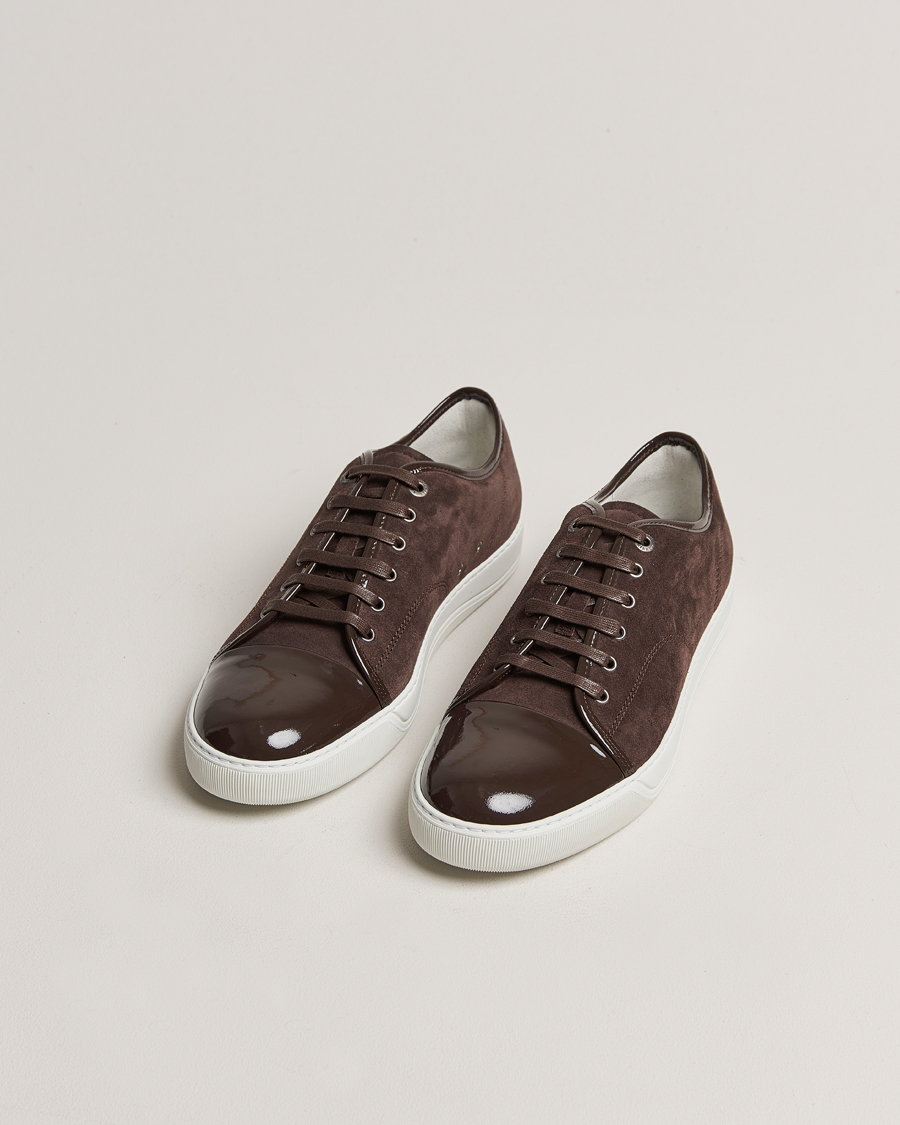 Herr | Exklusivt Care of Carl | Lanvin | Patent Cap Toe Sneaker Dark Brown