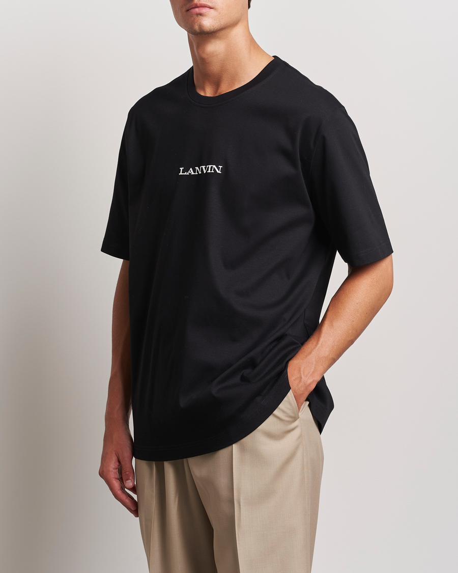 Heren | T-shirts | Lanvin | Embroidered Logo T-Shirt Black