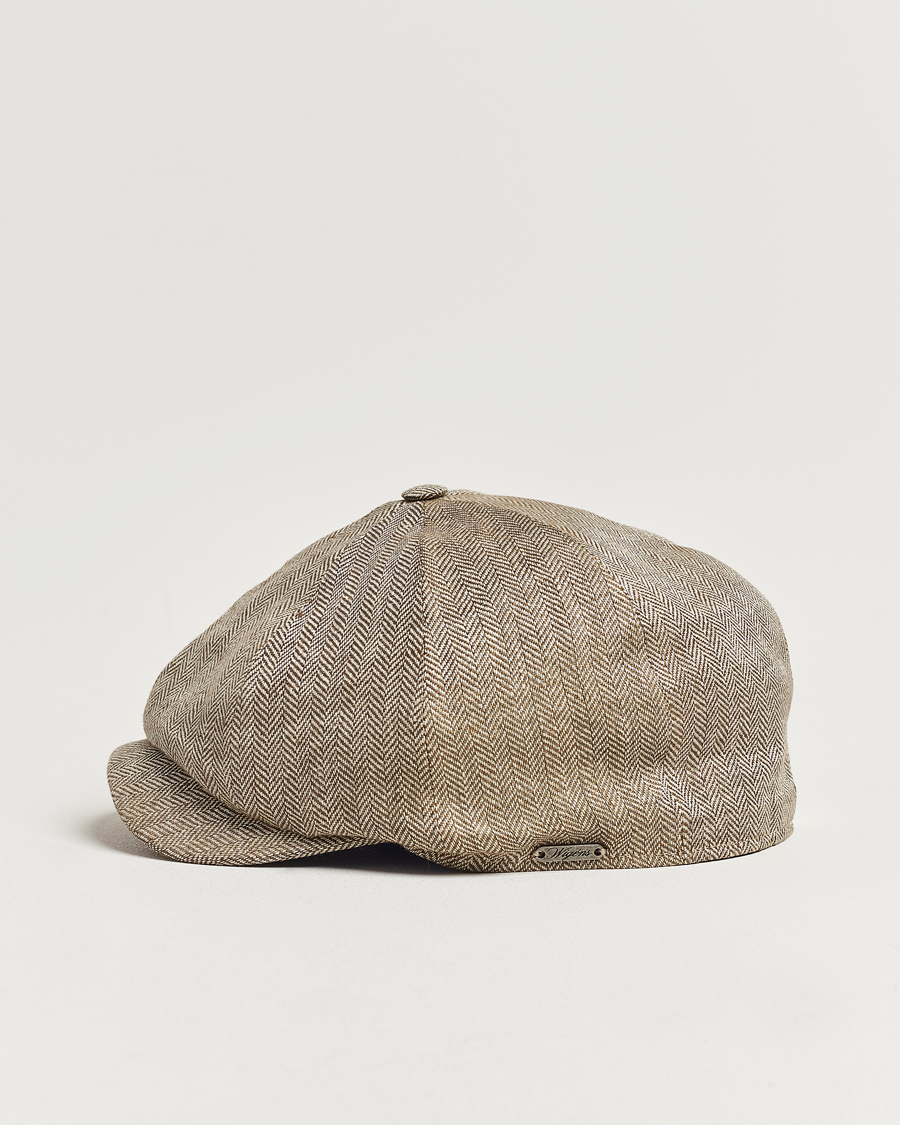 Men | Hats & Caps | Wigéns | Newsboy Classic Linen Cap Beige