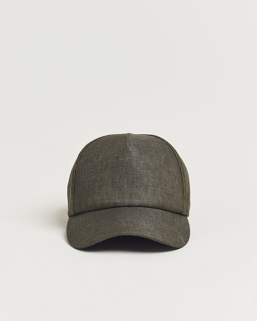 Heren | Wigéns Baseball Linen Cap Dark Olive | Wigéns | Baseball Linen Cap Dark Olive