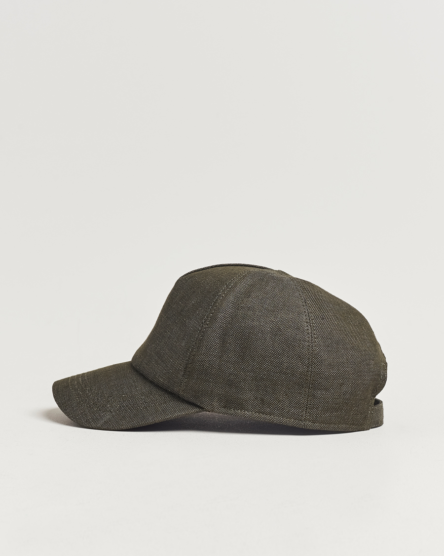 Heren | Wigéns Baseball Linen Cap Dark Olive | Wigéns | Baseball Linen Cap Dark Olive