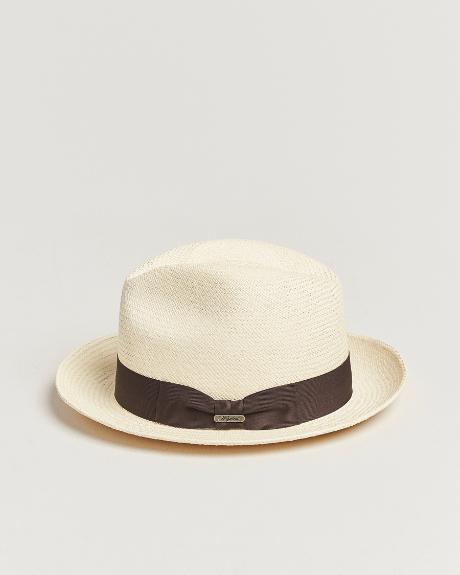 Heren | Wigéns | Wigéns | Trilby Panama Hat White/Dark Brown