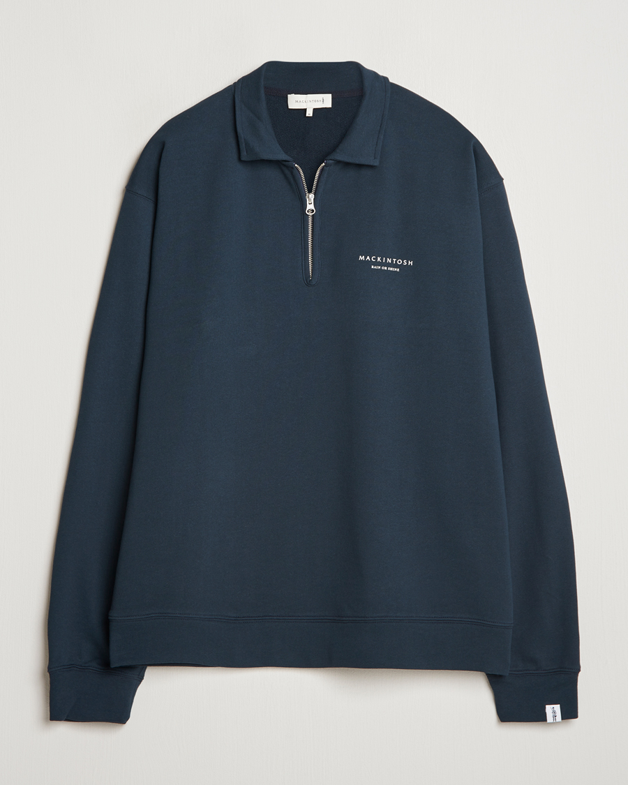 Heren | Truien | Mackintosh | Rain Shine Zip Sweatshirt Navy