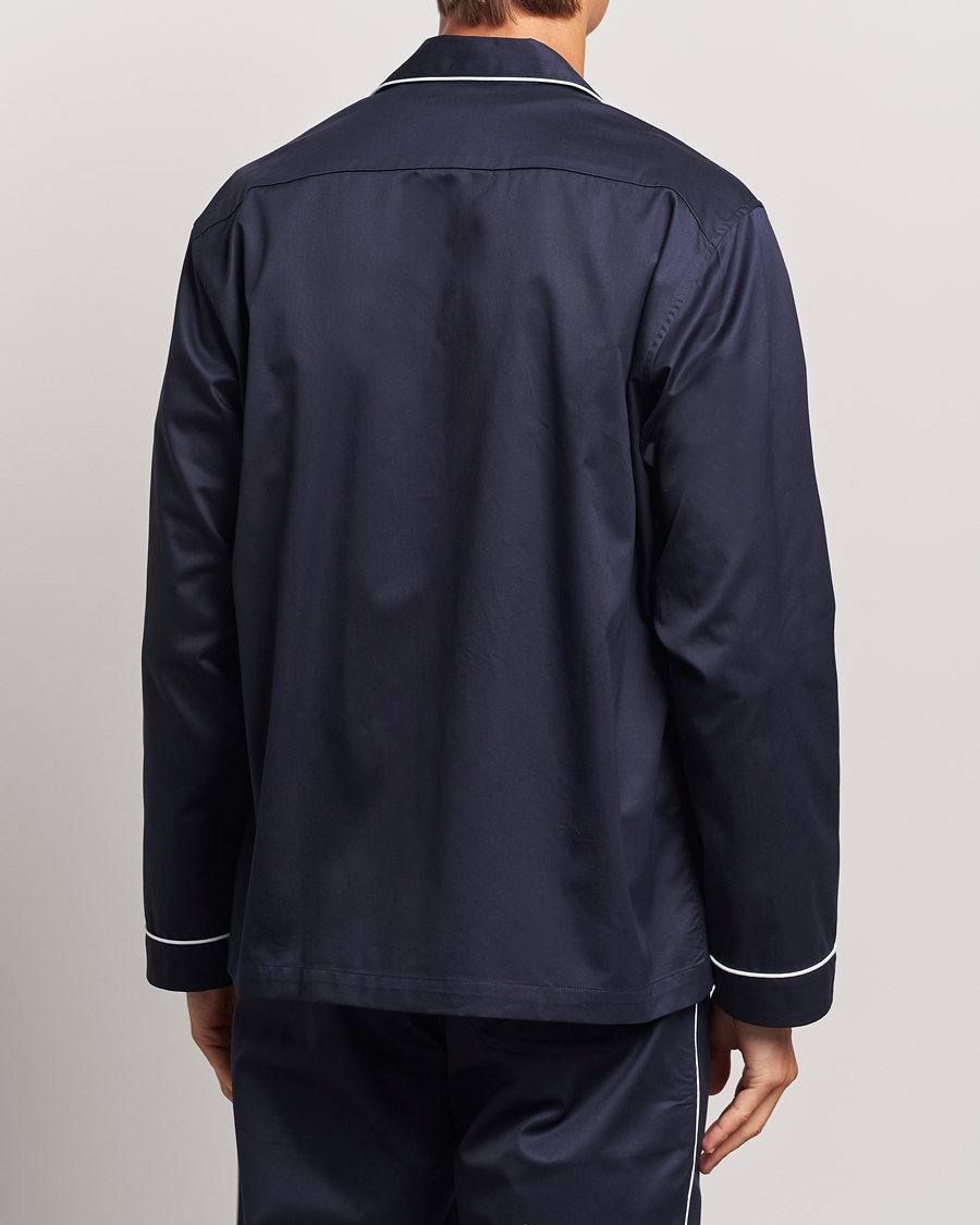 Heren | Pyjama's en gewaden | Tekla | Sateen Pyjama Shirt Chelsea Navy