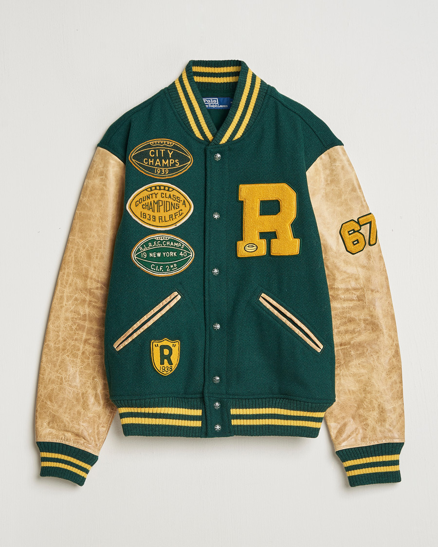 Heren | Jassen | Polo Ralph Lauren | Varsity Leather Bomber Moss Agate