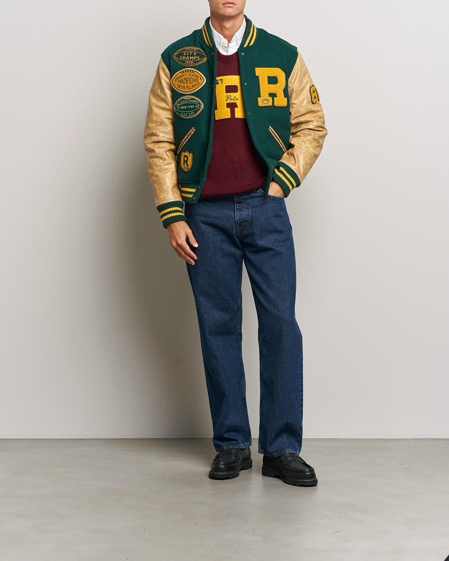 Heren | Jassen | Polo Ralph Lauren | Varsity Leather Bomber Moss Agate