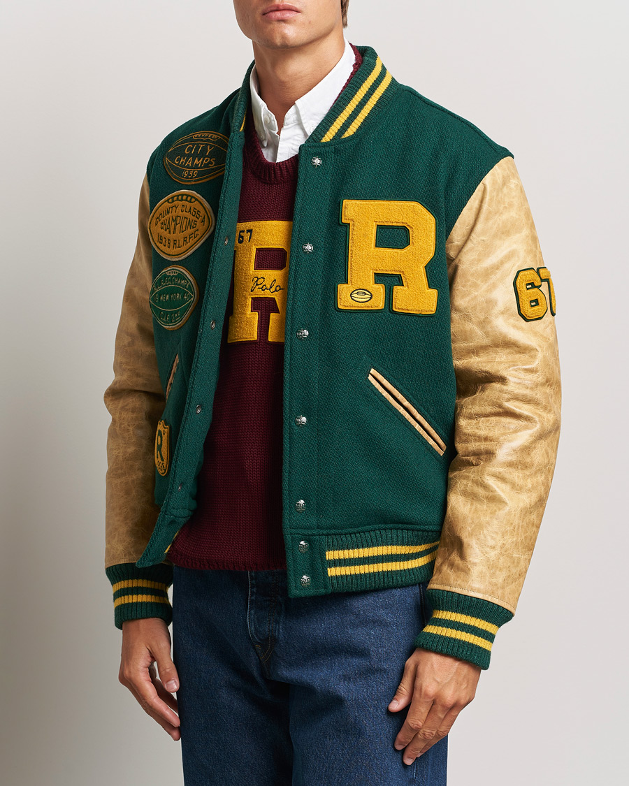 Heren | Jassen | Polo Ralph Lauren | Varsity Leather Bomber Moss Agate
