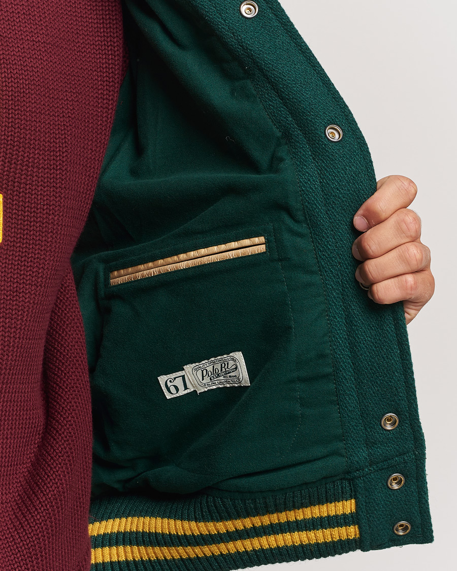 Heren | Jassen | Polo Ralph Lauren | Varsity Leather Bomber Moss Agate
